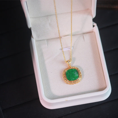 Natural Burmese Jadeite Peace Tablet Pendant