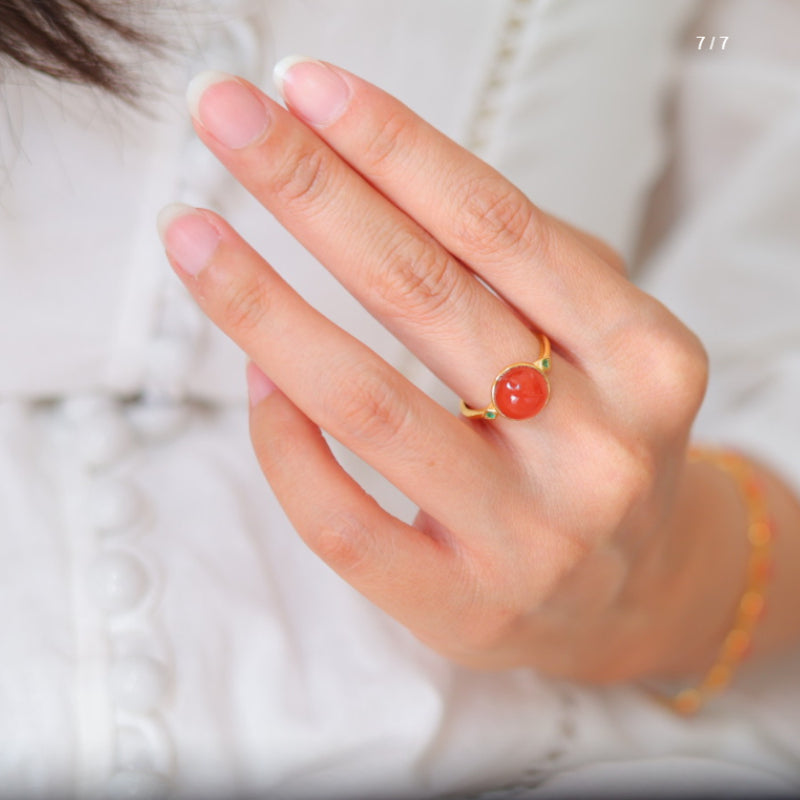 Natural Baoshan Ice-Grade Red Tourmaline Ring