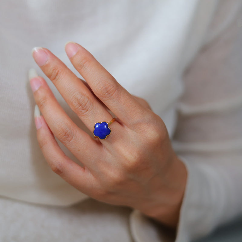 Natural Lapis Lazuli Star Ring