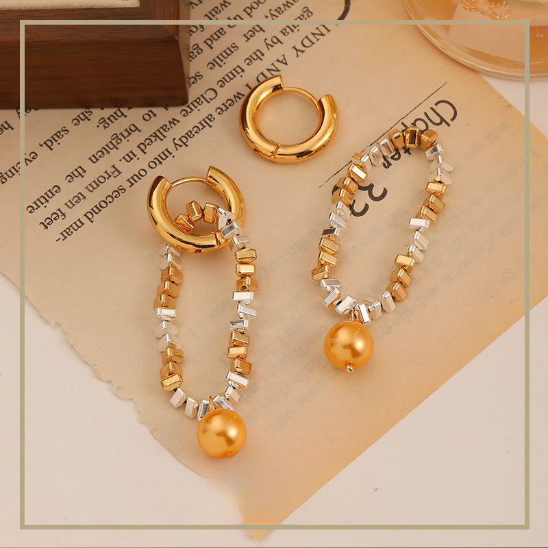 High-end personalized design silver pearl earrings - jewelryweilin