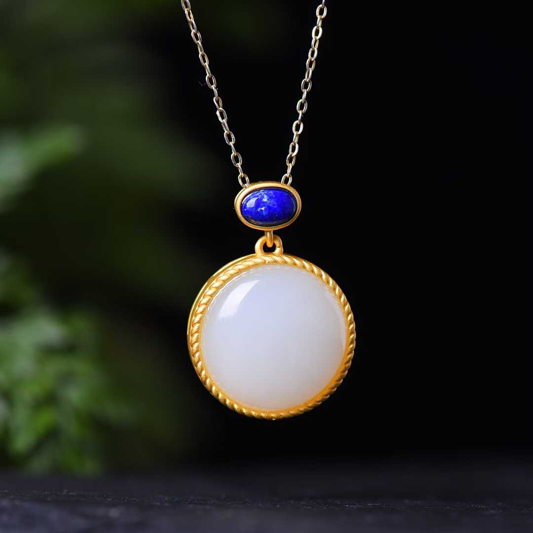 925 Silver Inlaid Hetian Jade Set