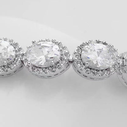 Fashion Oval Zirconia Single Loop Bracelet - jewelryweilin