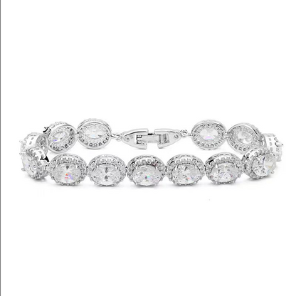 Fashion Oval Zirconia Single Loop Bracelet - jewelryweilin