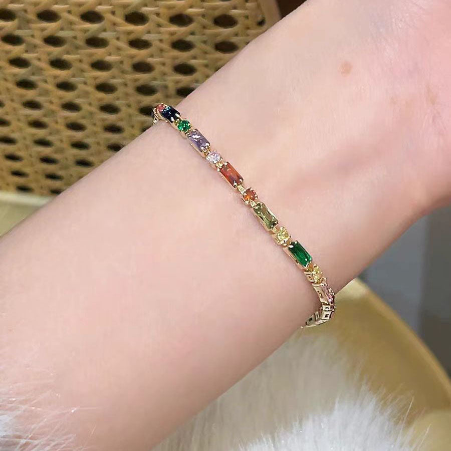 Young popular lucky colored zircon bracelet - jewelryweilin