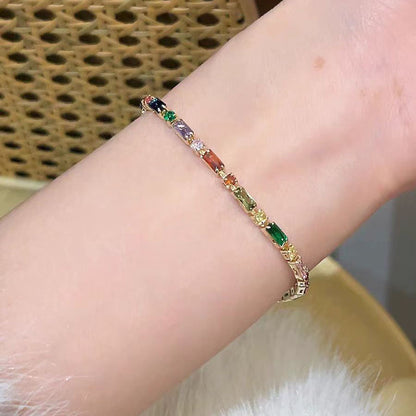 Young popular lucky colored zircon bracelet - jewelryweilin