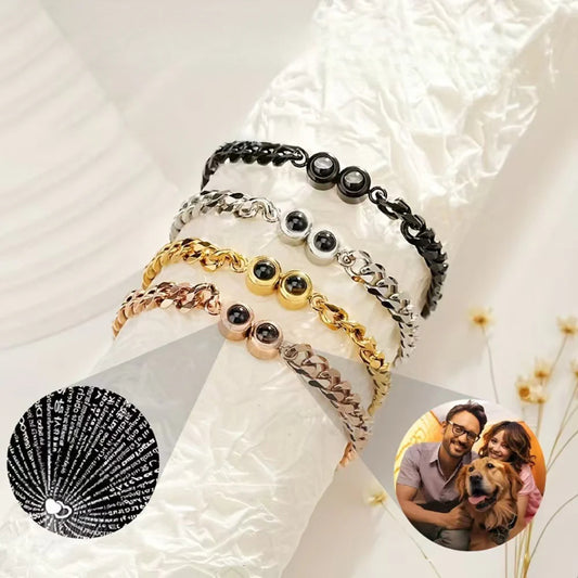 2 Photo Projection Cuban Bracelets