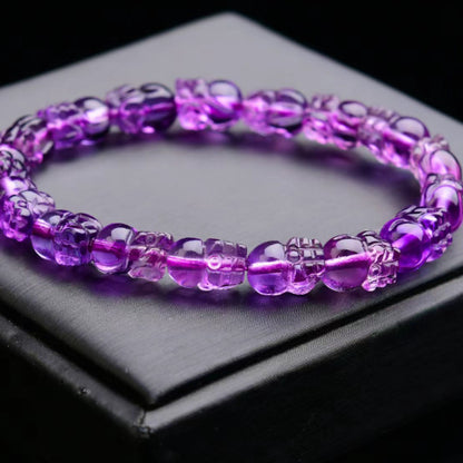 Premium Natural Brazilian Amethyst Pixiu Bracelet