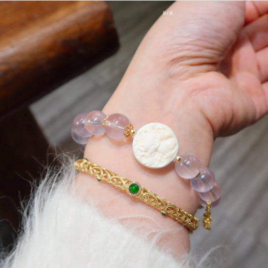 Natural Mozambique Rose Quartz Bracelet
