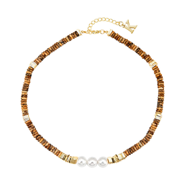 Agate pearl hip-hop necklace