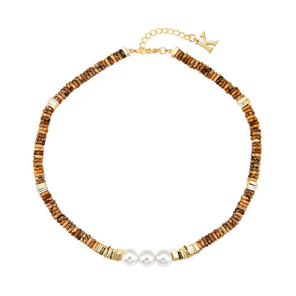 Agate pearl hip-hop necklace