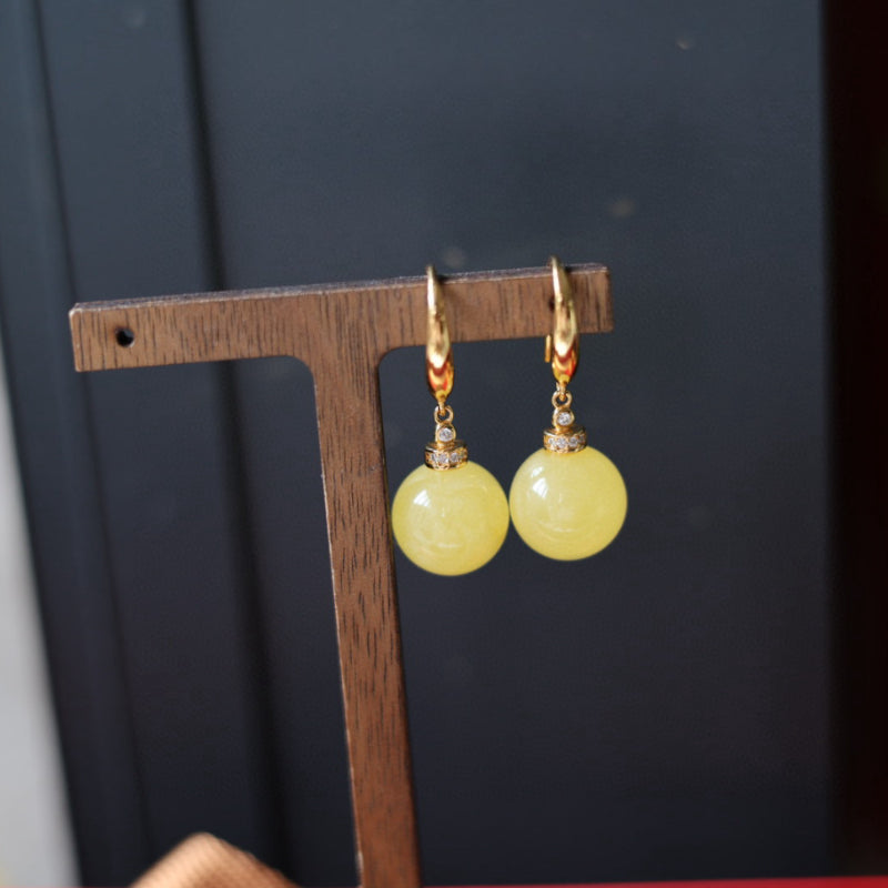 Natural Beeswax Earrings · 12–13mm