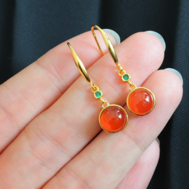 Baoshan Icy Red Nanhong Drop Earrings