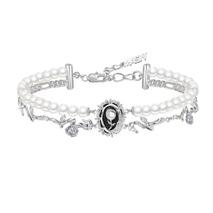 Double-strand pearl necklace