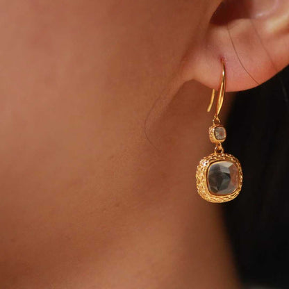 Natural Clear Quartz Earrings