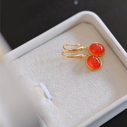 Natural Ice-Grade Nanhong Earrings