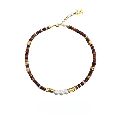 Agate pearl hip-hop necklace