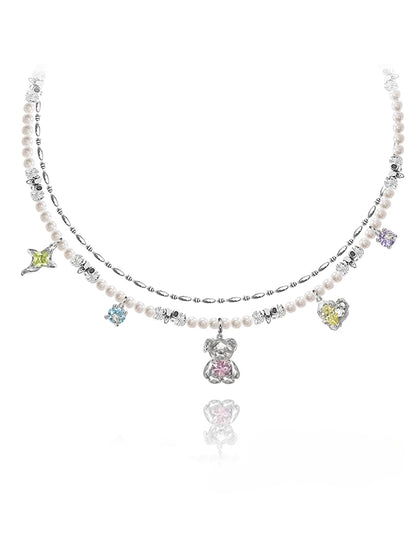 Millennial style cute bear necklace
