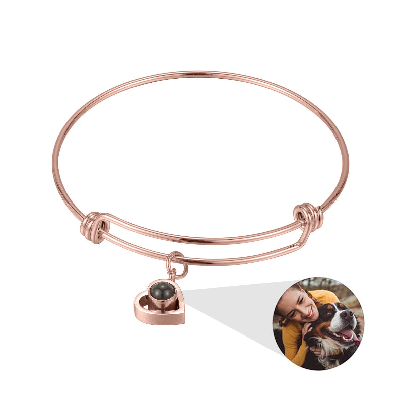 Pulsera de corazón con proyección de fotos
