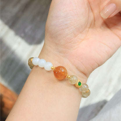 Natural Premium Gold Rutilated Quartz Single-Wrap Bracelet · 8mm
