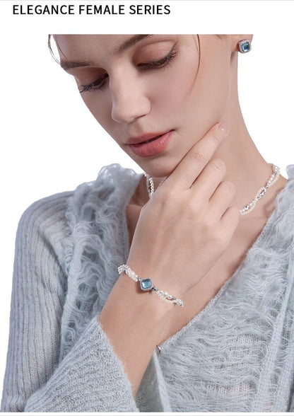 Double-layer wrapped pearl bracelet