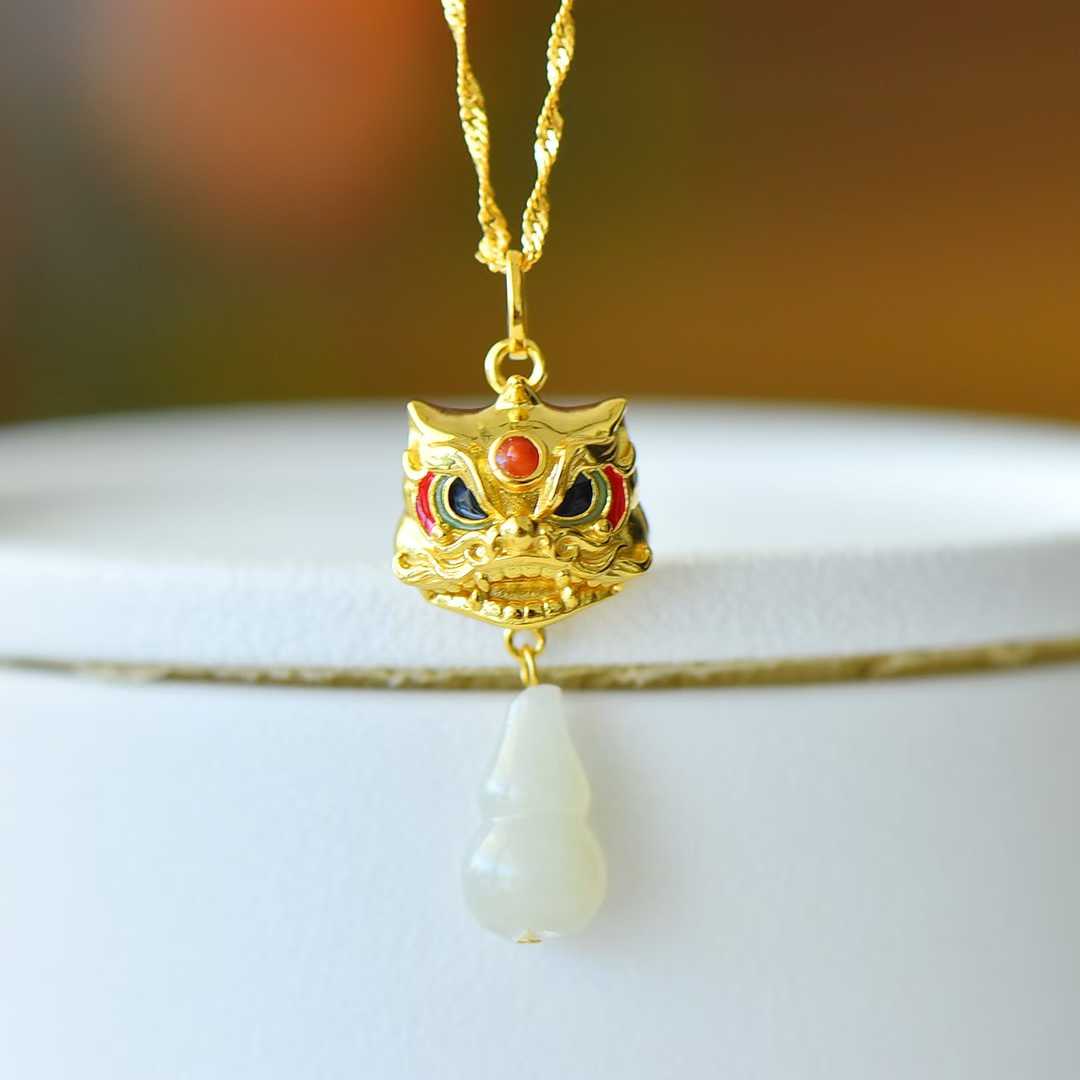 925 Silver Inlaid Hetian Nephrite "Blessings, Emoluments & Lifetime Prosperity, All Wishes Come True" Pendant