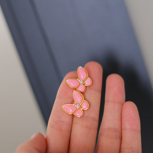 Natural Queen Shell Butterfly Earrings