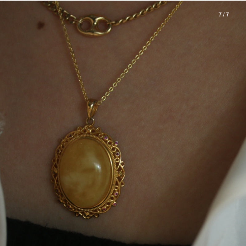 Natural White Flower Beeswax Pendant