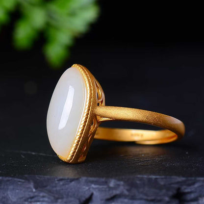 925 Silver Inlaid Nephrite Swan Jewelry Set