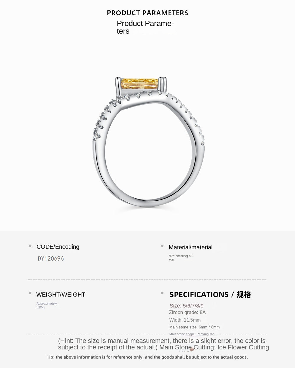 Classic noble shining ice flower cut high carbon diamond zircon ring - jewelryweilin