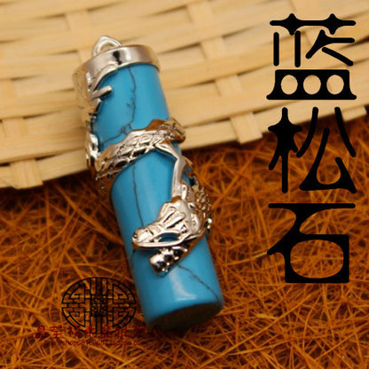 Antique Black Agate Pendant