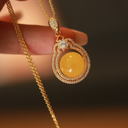 Natural Beeswax Amber Pendant