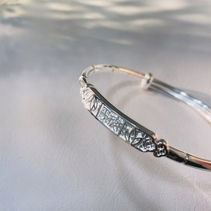 Fashionable Shiny Peace Bamboo Sterling Silver Bracelet