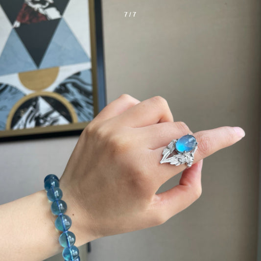 Natural Aquamarine Wing Ring