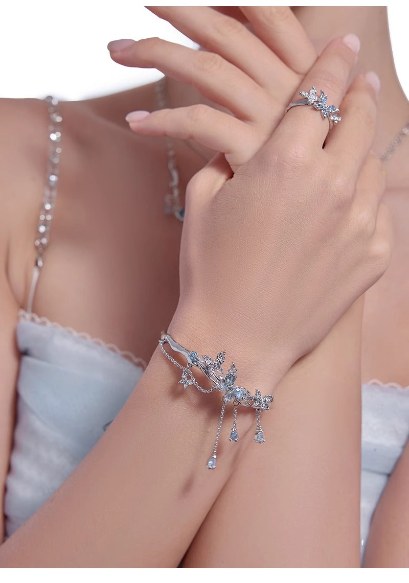 Ice blue butterfly bracelet