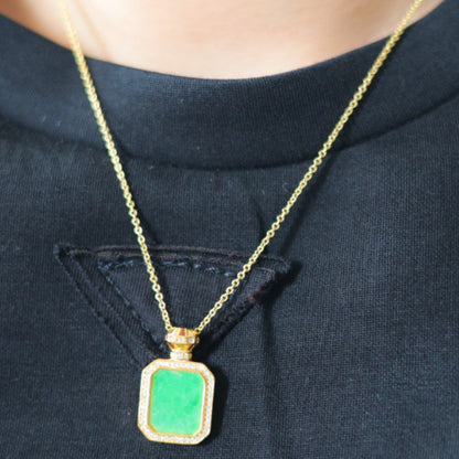 Natural Burmese Jadeite Perfume Bottle Pendant