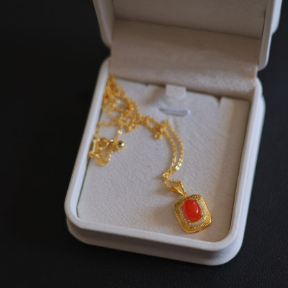 Natural Nanhong Agate Pendant