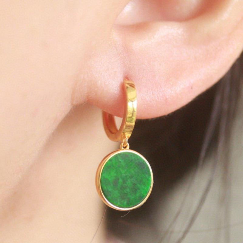 Natural Jadeite Minimalist Earrings