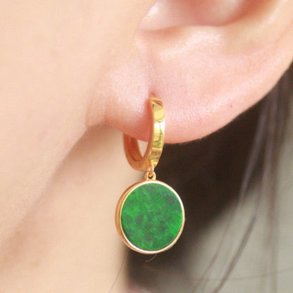 Natural Jadeite Minimalist Earrings
