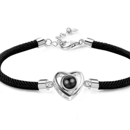 Photo projection woven rope bracelet