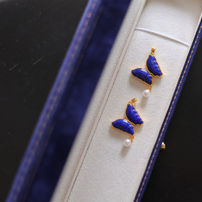 Natural Lapis Lazuli Butterfly Pendant