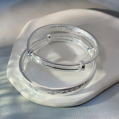 Fashionable Dragon and Phoenix Push-Pull Sterling Silver Bracelet