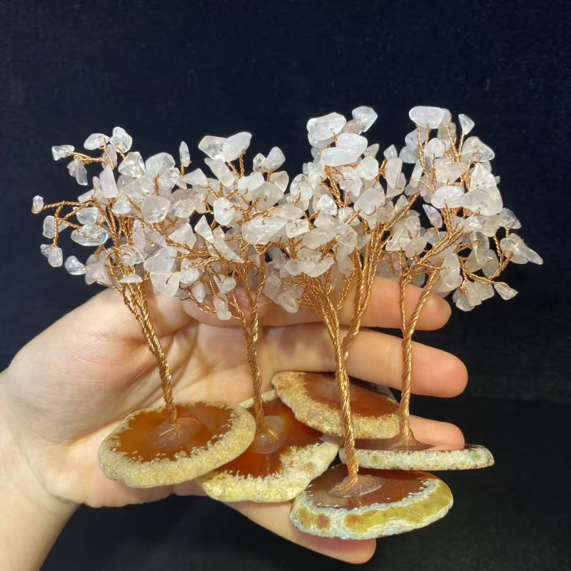 Natural Agate Slice Mini Money Tree