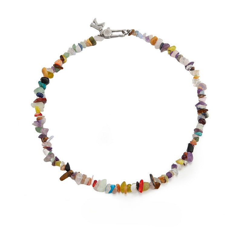 Natural stone free shape hip hop necklace