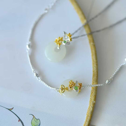 Premium Hetian nephrite Twelve Flower Gods series - August osmanthus symbolism