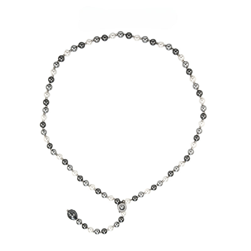 Long pearl hip-hop necklace