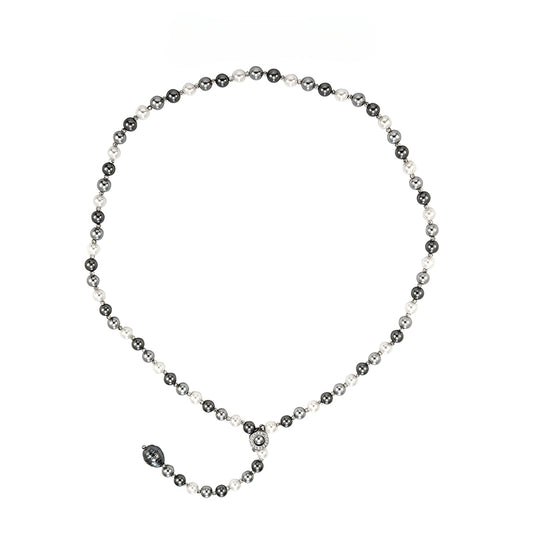 Long pearl hip-hop necklace