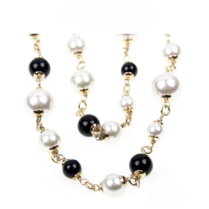String pearl hip hop necklace