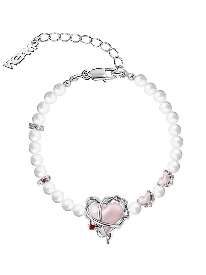 Love heart bead bracelet