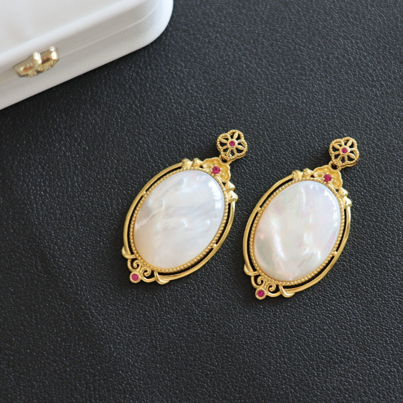 Natural White Mother of Pearl Large Pendant
