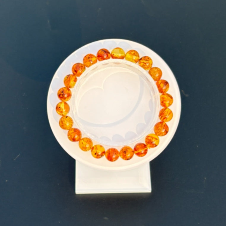 Floral amber bracelet